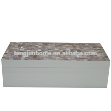 CPN-WPSBL handgefertigte rosa Shell Aufbewahrungsbox mit weißer Farbe groß